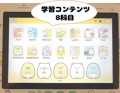 すみっコぐらしタブレットの学習コンテンツ